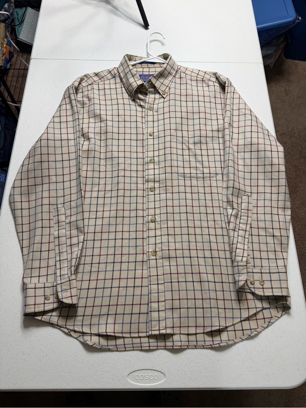 Pendleton flannel shirt men’s large multicolor striped long sleeve wool